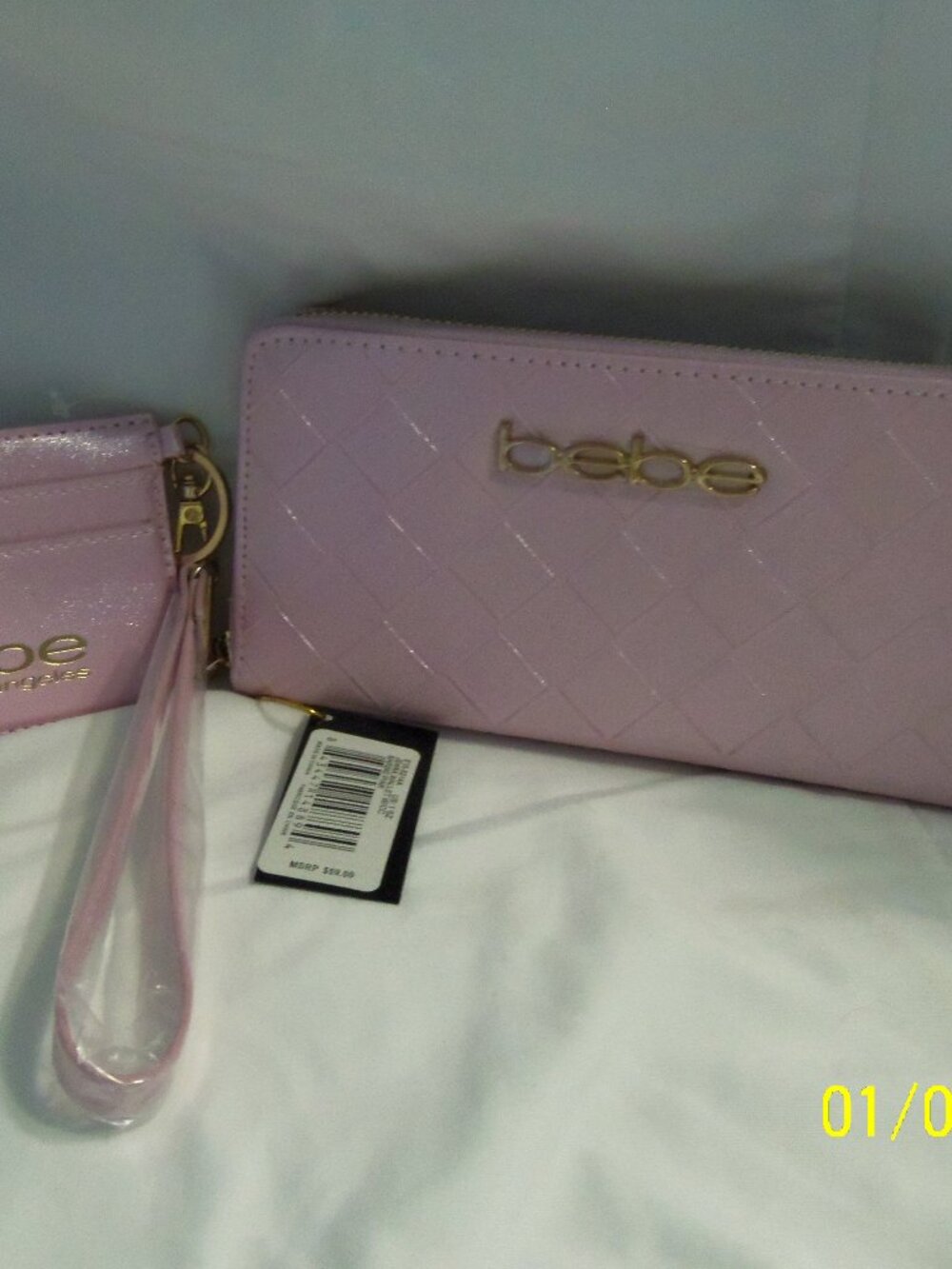 BeBe Jenna Zip Around Wallet Barbie Pink